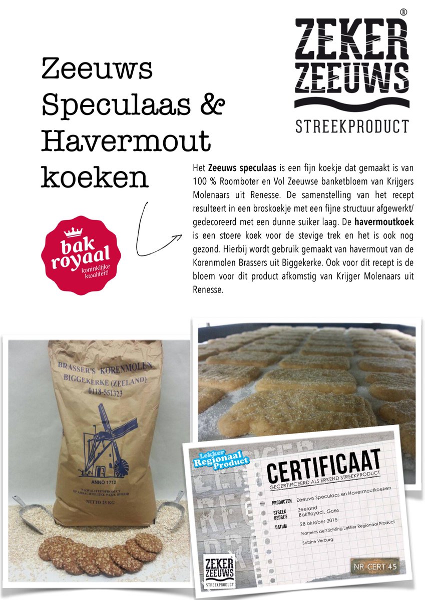 Zeker Zeeuws® gecertificeerde Speculaas &amp; Havermout Koeken. <a href="/BakRoyaal/">BakRoyaal</a>