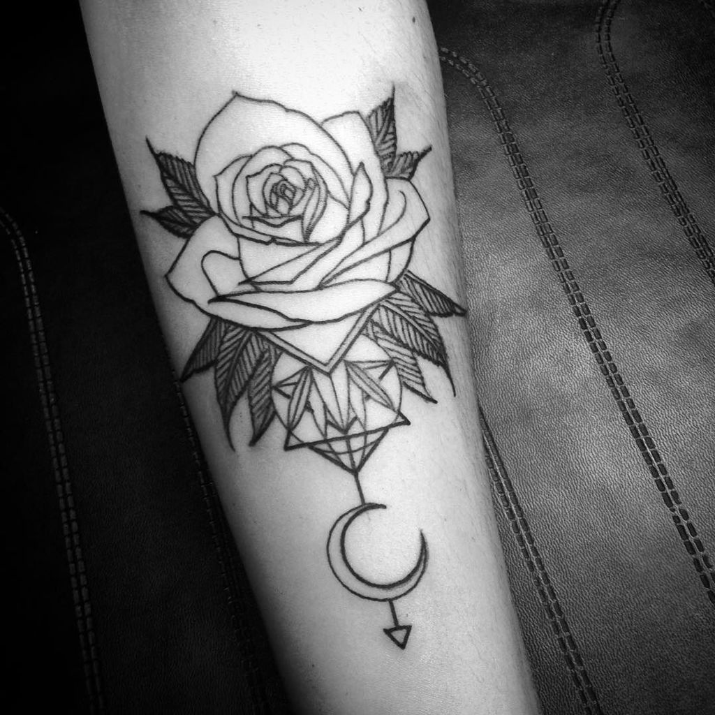 geometric rose - tattoo designs