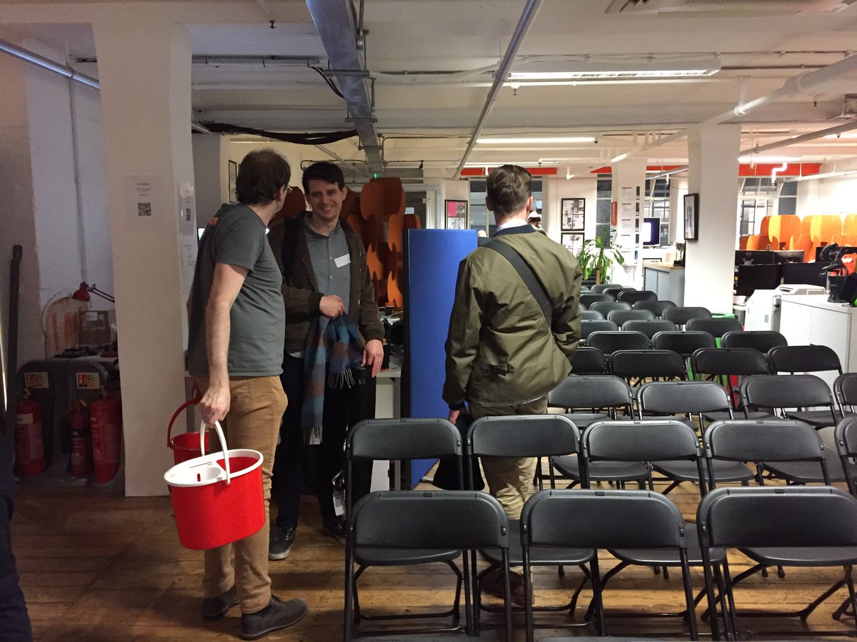 bossagames's tweet photo. Yes, that is our CTO with a bucket. Getting ready for our VR meet! #bossavr #vr https://t.co/6HYKPyy2u1