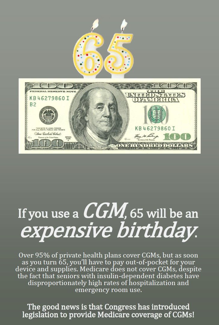 CGMMatters's tweet photo. People w/ #diabetes shouldn't lose access to their CGMs only because they are 65 years or over. #MedicareCoverCGM https://t.co/iNntMrQPYD