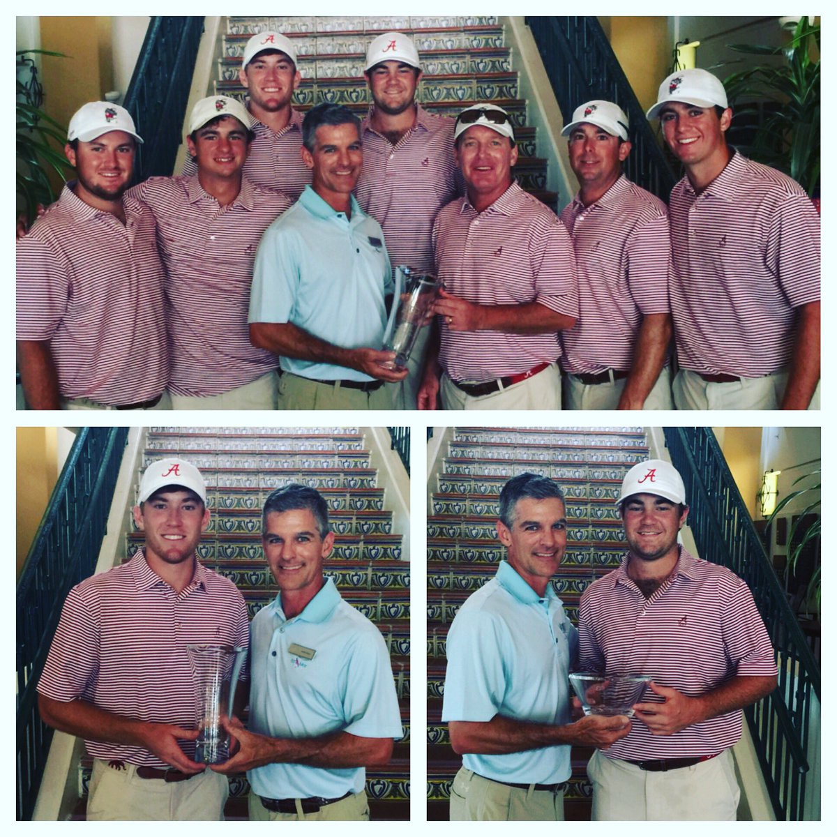 AlabamaMGolf's tweet photo. Congrats to the 2016 #PRClassic champions! It's the team's third straight title dating back to the fall! #RollTide https://t.co/RxdHbxz9Y5