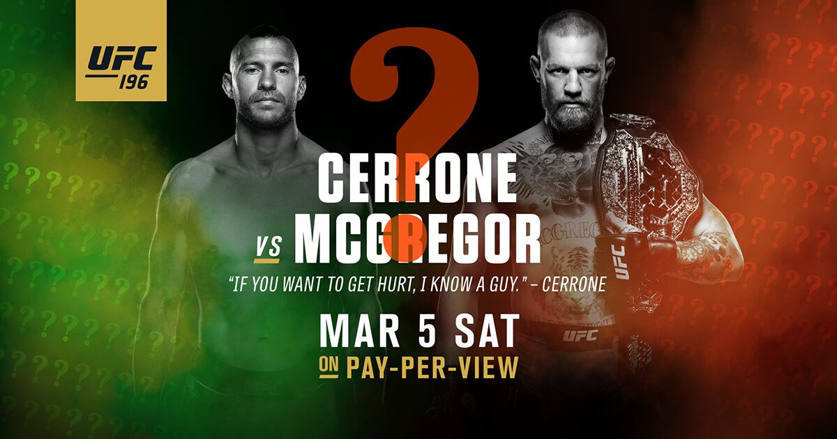 Who thinks <a href="/Cowboycerrone/">Cowboy Cerrone</a> should get the call to face <a href="/TheNotoriousMMA/">Conor McGregor</a> at #UFC196? #IKnowAGuy