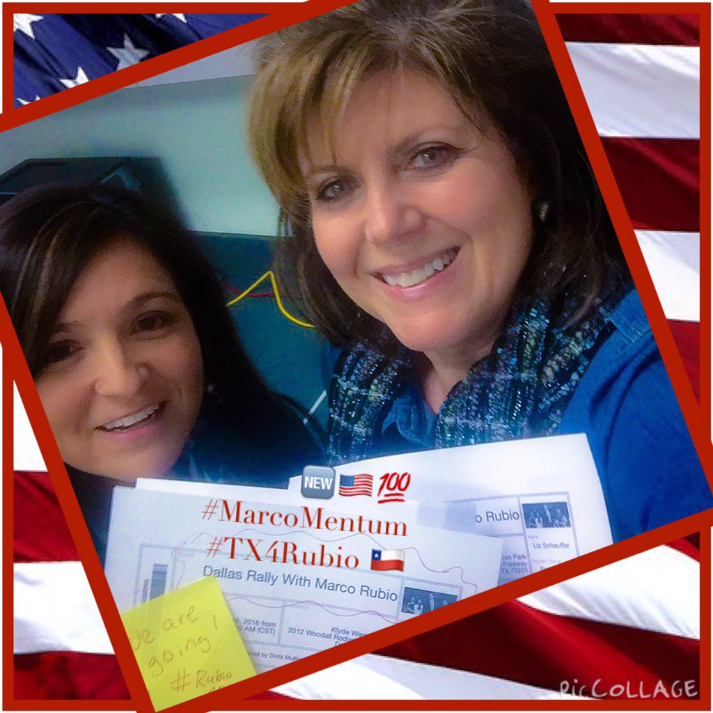 DorisLMullins66's tweet photo. See ya Friday @marcorubio !   🆕🇺🇸💯 #MarcoMentum #TX4Rubio 🇨🇱 Dallas Rally w/Marco Rubio - 2/26/16 👊🏻@KlydeWarrenPark https://t.co/JVmhrccPmo