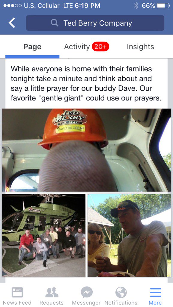 NoDigMaine's tweet photo. Ted Berry family is all praying for our buddy Dave today. https://t.co/FKlURHK3sr
