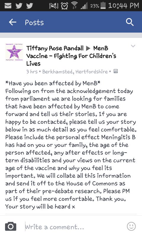 bluebellowl's tweet photo. Have you been affected by #menb? - please tell us your story https://t.co/EcJ2qAusMa #menbvaccine #Dec13forFaye https://t.co/AcOrxiRlL9