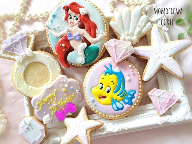 Starfish オーダー リトルマーメイドのアイシングクッキー パープルとピンクをメインに製作 キャラクターアイシング キャラクターアイシングクッキー アイシングクッキー Icingc T Co Dvrvlgcimi T Co Xdoi0hyl3c