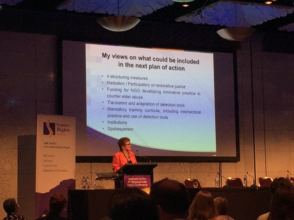 AmandaMcanuff's tweet photo. Prof. Marie Beaulieu discussing value of mediation in countering #elderabuse2016 in Quebec https://t.co/2vSA0cOK4E