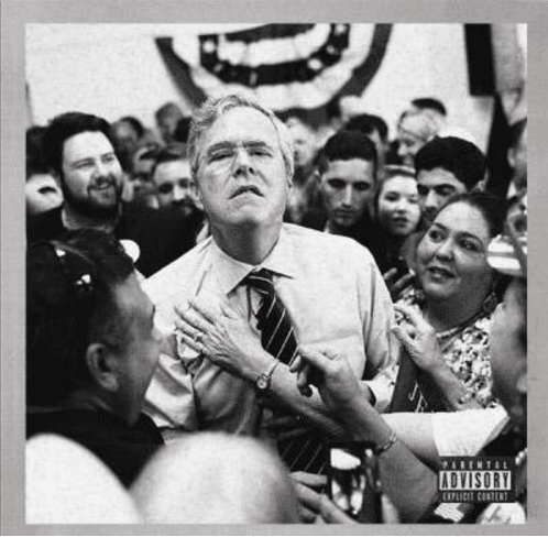 CauseWereGuys's tweet photo. Why does Jeb look like he dropped out of the race so he could drop the hottest mixtape of 2016 https://t.co/p1LeNl4UVr