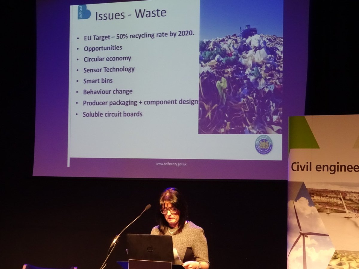 alaninbelfast's tweet photo. #iwantacity @belfastcc’s Deborah Colville asks how smart cities can address challenges of Waste &amp; Transport #nisf16 https://t.co/CBl9yvlpCS