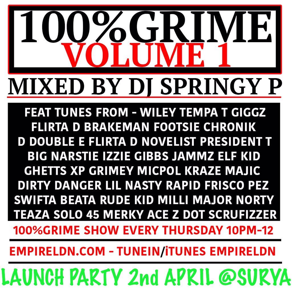 EMPIRE_LDN's tweet image. Check out @DJSPRINGYP
@100PercentGRIME VOLUME 1
#Mixtape #Fresh #GRIME #100PercentGRIME 🔊
soundcloud.com/djspringyp/100…
