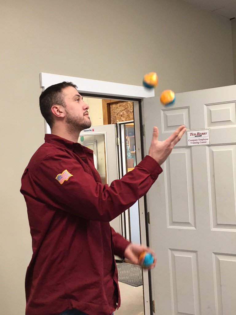 NoDigMaine's tweet photo. Great day of Supervisor Boot Camp at Ted Berry Company. 

Even got some juggling in on the Triple Constraints lesson https://t.co/G4iiRu0jr3