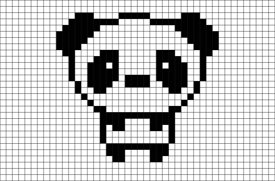 Sacrosegtam: Pixel Art Black And White Grid