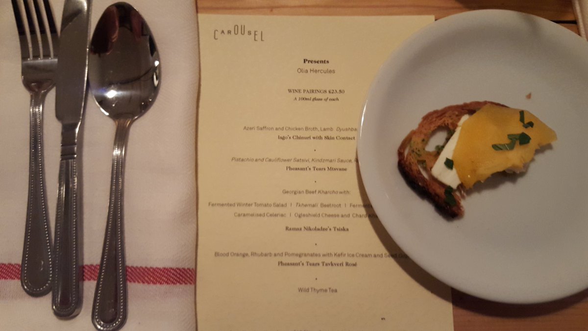 Team dinner for @OliasGastronomy with @borschnotears @bakingfiction <a href="/vivandiere/">Georgie Thompson</a>