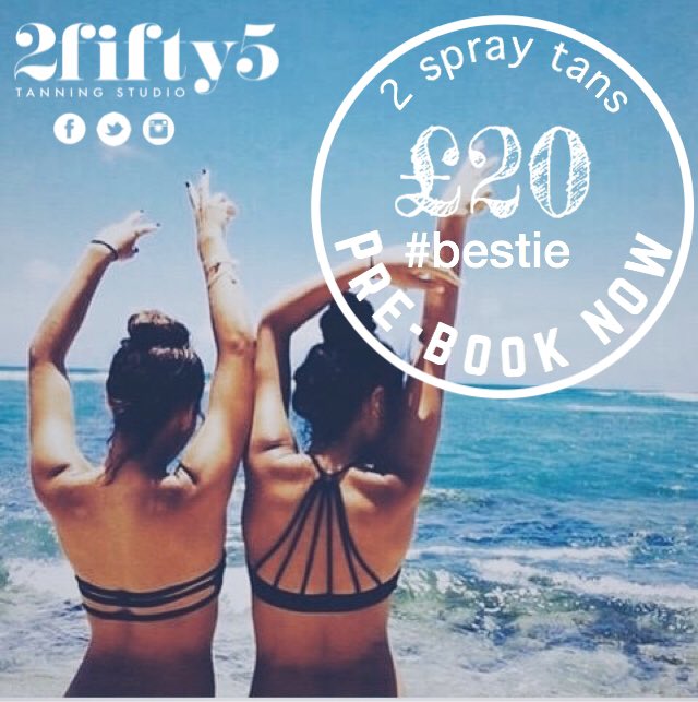 2fifty5Tanning's tweet photo. #bringabestie - 2 spray tans for just £20. Pre-book yours @2fifty5Tanning #hulltanning #spraytanhull https://t.co/JLFHYXSBFt