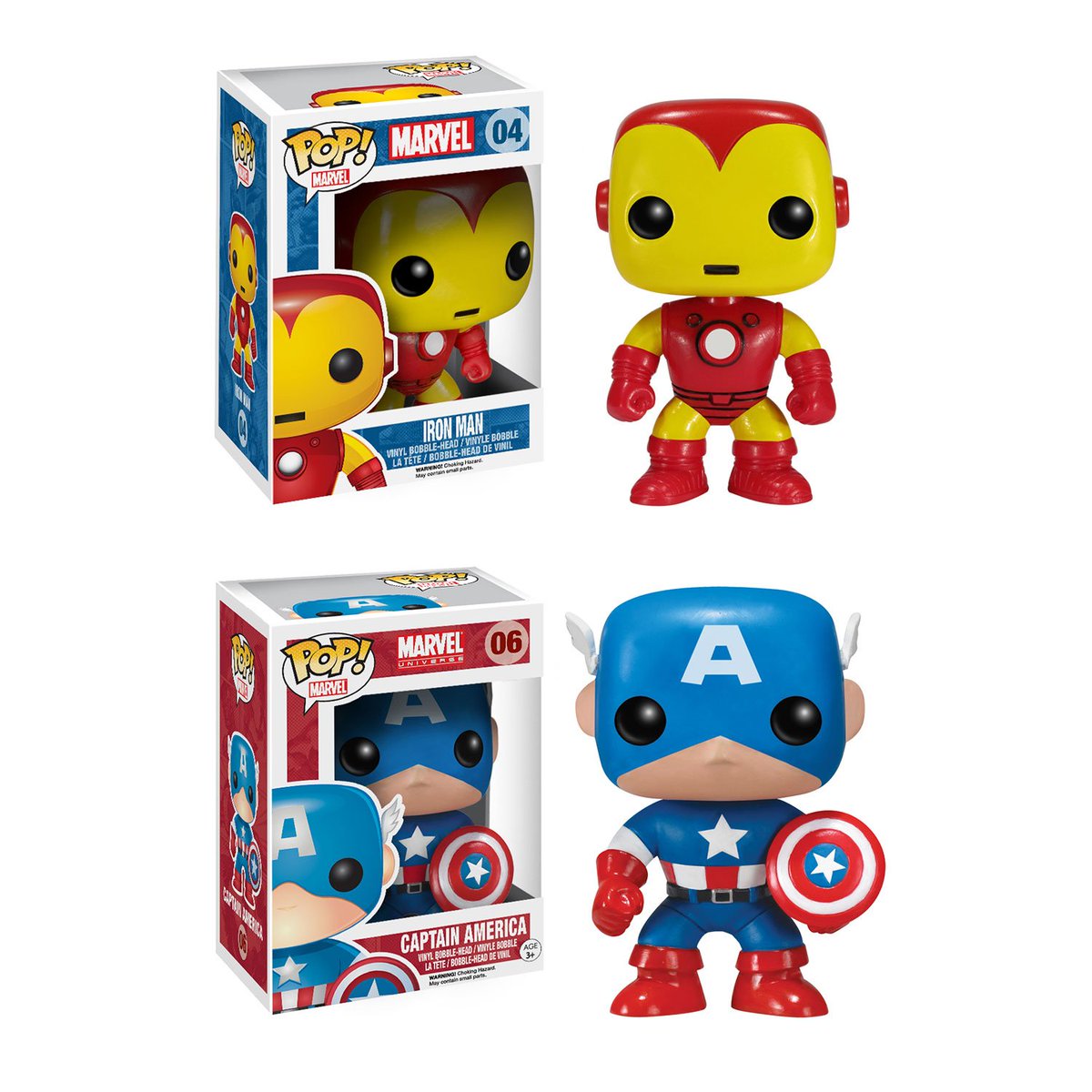 RT &amp; follow <a href="/CollectorCorps/">CollectorCorps</a> for a chance to win a set of Iron Man &amp; Captain America Pop!s!