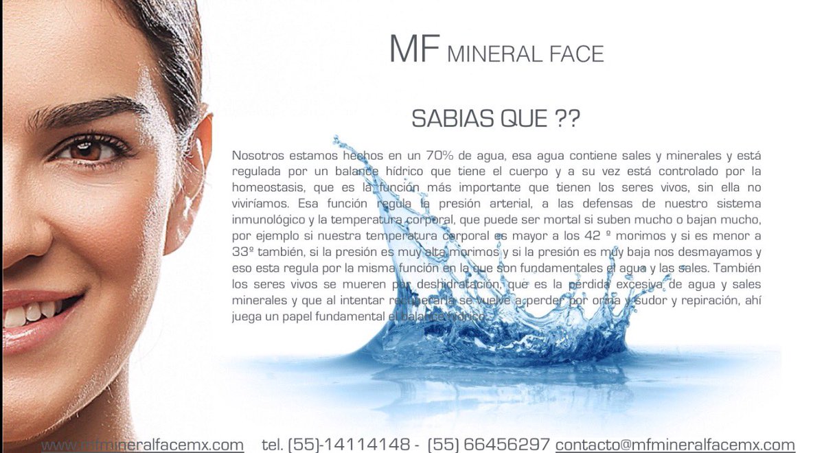 mfmineralface's tweet photo. SABIAS QUE ????? 

#agua #minerales #vida #limpieza #pureza #mf #cuidado #cuerpo#juntosconmineralface https://t.co/UTd7NONWPN