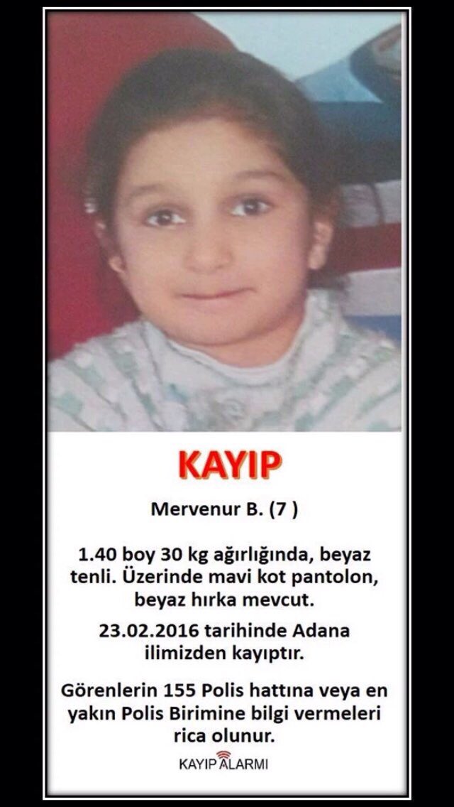 AcilMerkez's tweet photo. 7 yaşındaki Mervenue #kayıp #KayıpAnonsu #KayıpDuyurusu #Adana

#Lütfen hızlıca paylaşalım. @NataliAVAZYAN https://t.co/uYuUVohqDC
