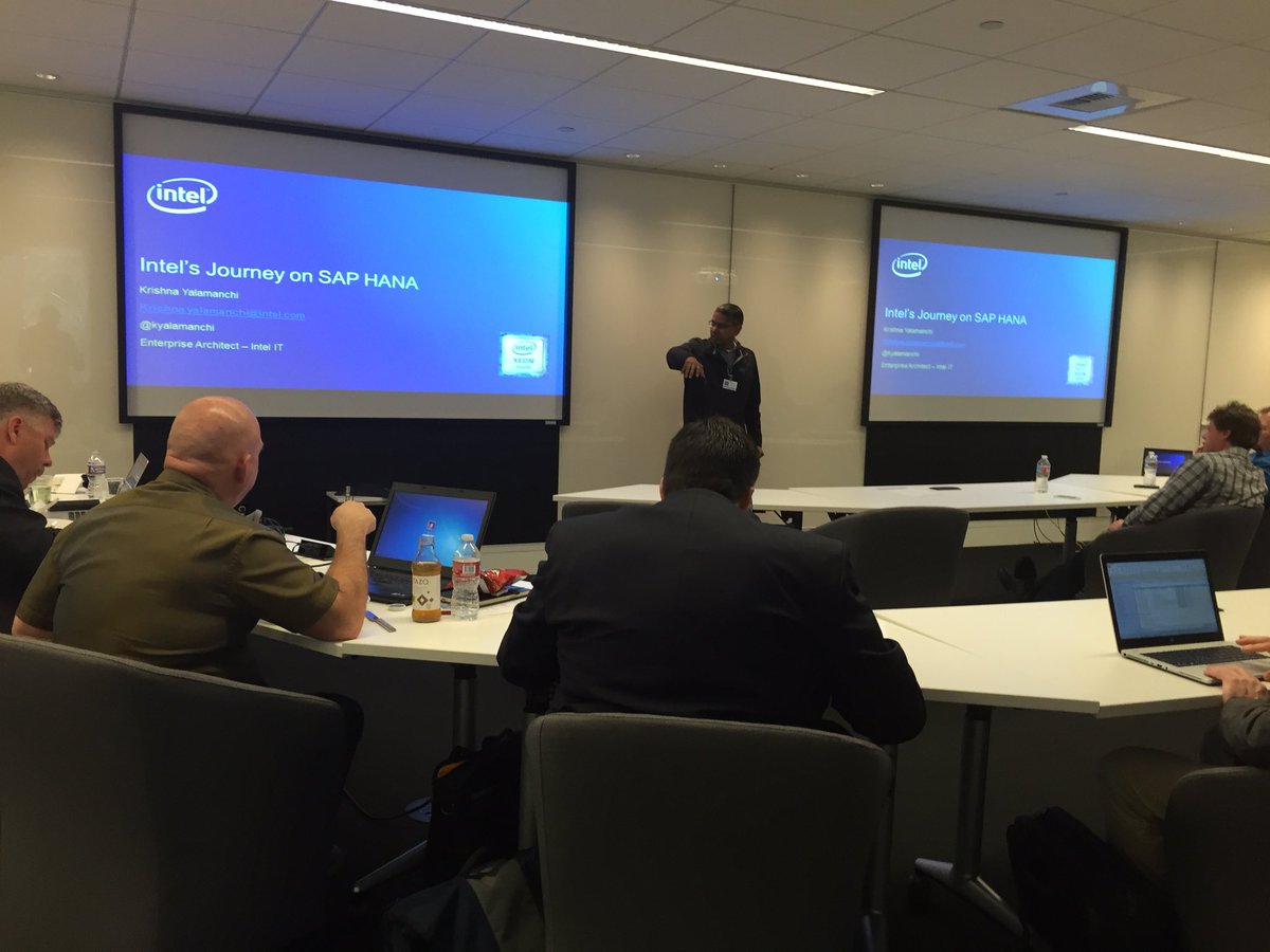 SAP_2020's tweet photo. Intel shares EMC and SAP customer success story at #SAPweek https://t.co/JznoLFSrdM