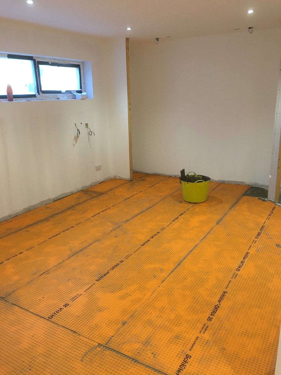 proftiling's tweet image. This weeks job starting with a 35m2 bedroom/ensuite floor  @Collinson_ltd @SchluterSystems @BALtiling