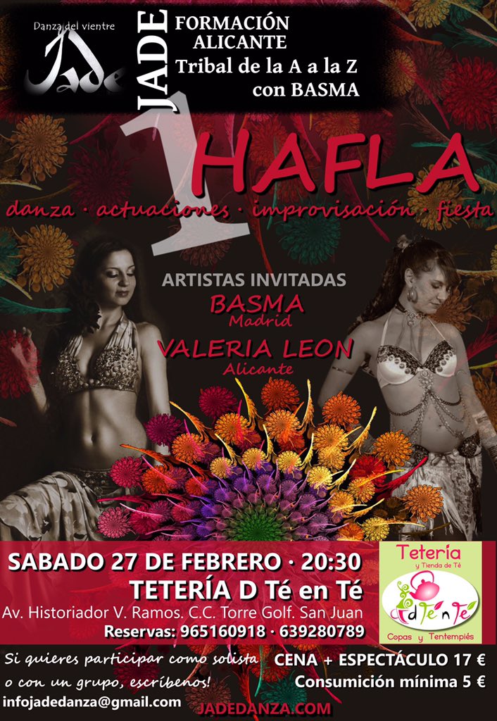 BellydanceJade's tweet photo. Este sábado formación en danza tribal con Basma en Alicante y por la noche súper HAFLA! Que no te lo cuenten! https://t.co/3EYaamPSgF