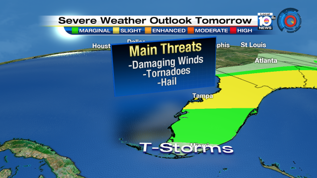 The sunshine state may have to tangle with severe storms tomorrow. https://t.co/xnzLTUDDiO