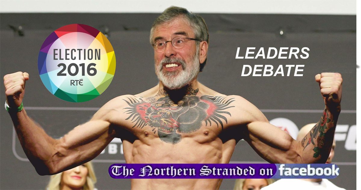 NorthStranded's tweet photo. FINE GAEL CONSIDERS BREAKING ENDA'S FOOT TO KEEP HIM OUT OF LEADERS DEBATE @GerryAdamsSF #leadersdebate #ge16 https://t.co/P3aZ930nBo