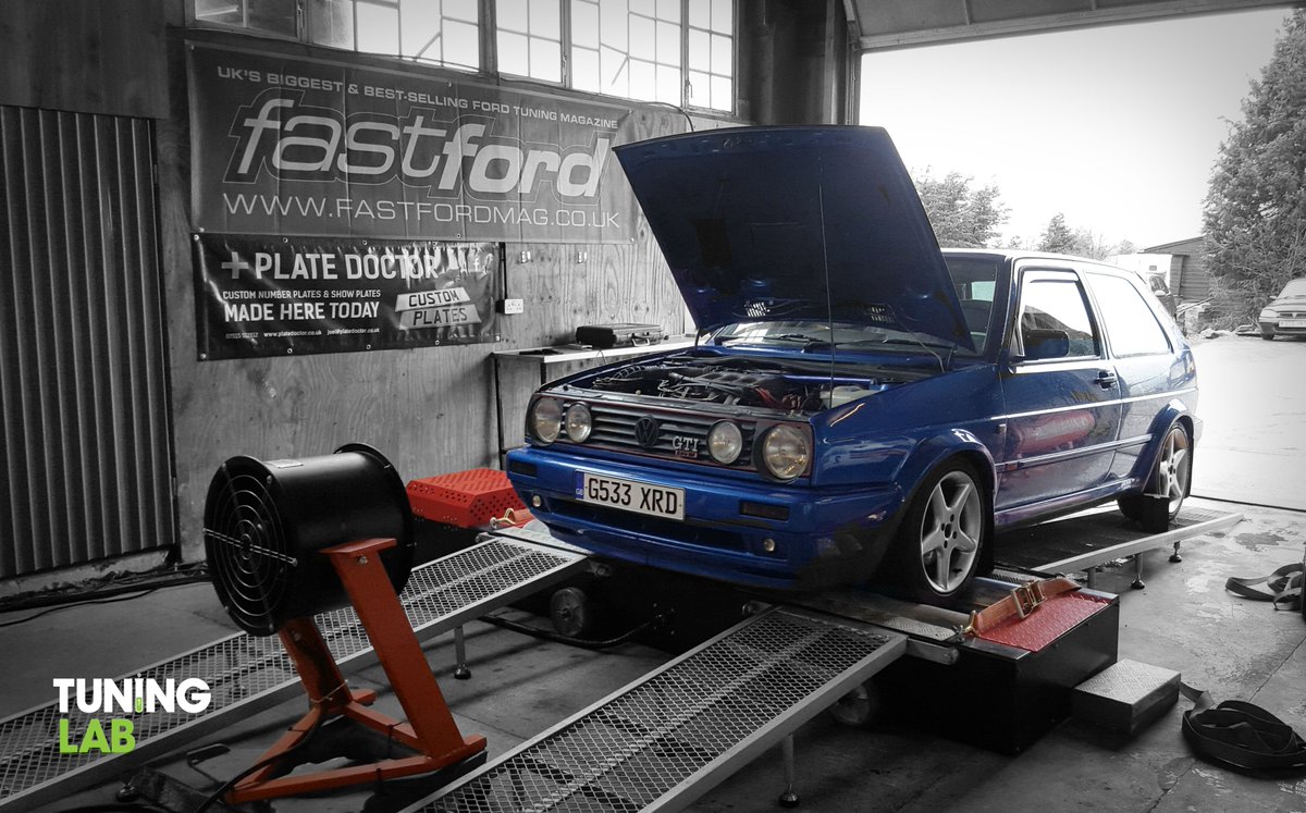 TuningLab's tweet image. Beaut of a Mk2 Golf GTi 1.8 16v from Torrington on the rollers :) #mk2golf #vw #dyno #northdevon #volkswagen