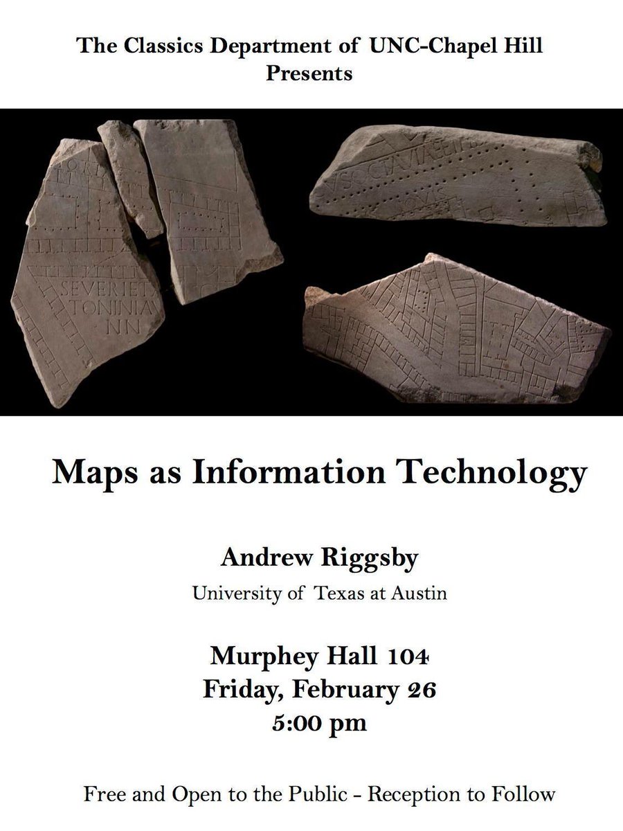 Should you be around UNC Chapel Hill, find your way to Dr. Andrew Riggsby's "Maps as Information Technology"