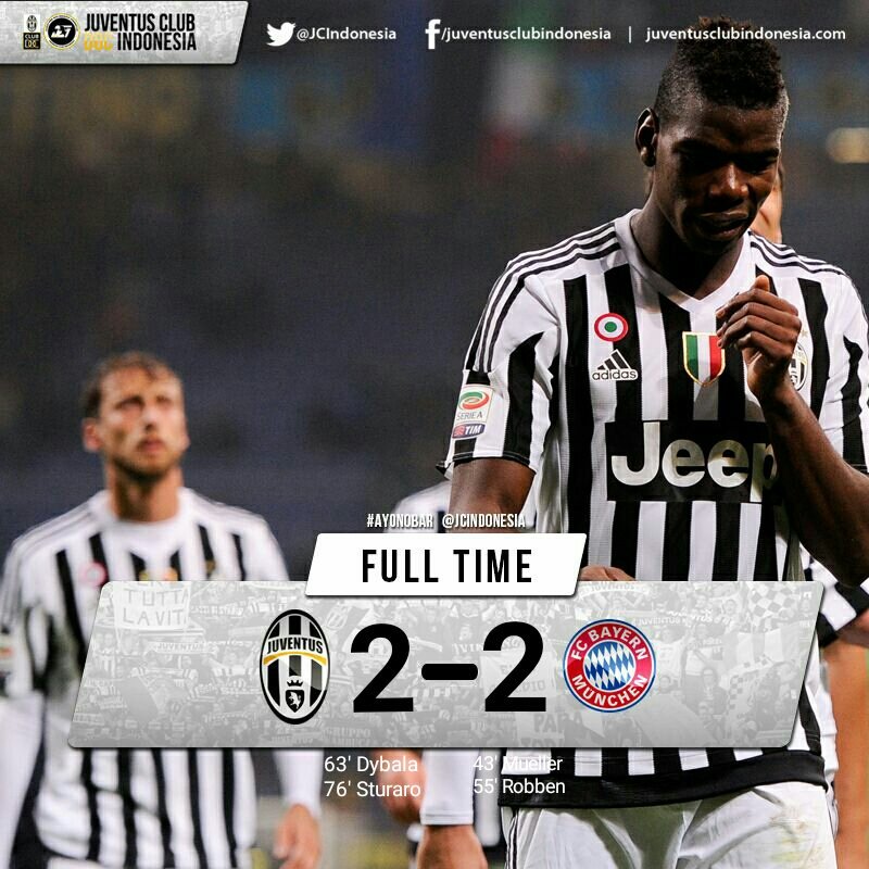 FULL TIME!! Tim tamu berhasil menahan imbang 2-2. Sampai jumpa di 2nd leg. #ForzaJuve #JuveFCB