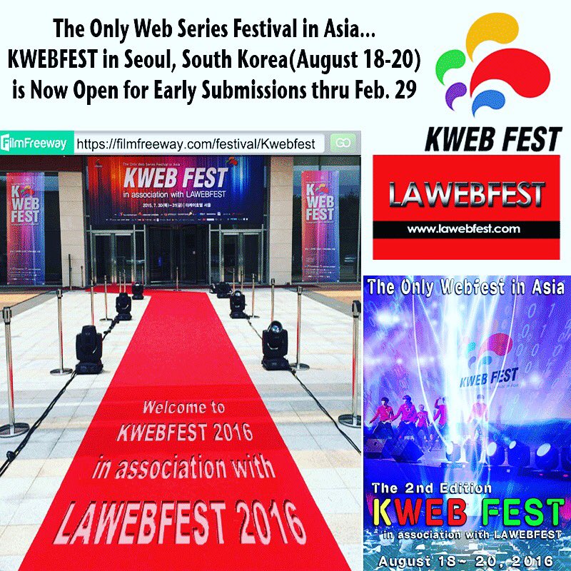 #KWEBFEST is taking submissions for web series from all over the world 🎉 <a href="/filmfreeway/">FilmFreeway</a> filmfreeway.com/festival/kwebf…