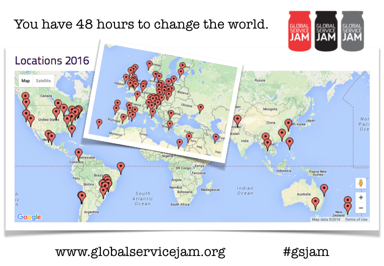 GSJam's tweet photo. This weekend. Earth’s biggest #servicedesign #designthinking #innovation event. Where will u Jam? #GSJam https://t.co/1JpzrN96lx