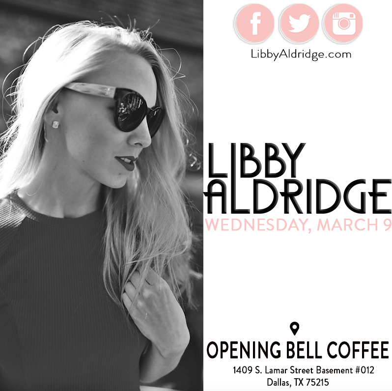 LibbyAMusic's tweet photo. MARK YOUR CALENDARS!! I'll be playing at the 'Opening Bell Coffee' March 9th!! Come and see me! #LibbyAMusic https://t.co/LPOsZGUd4o
