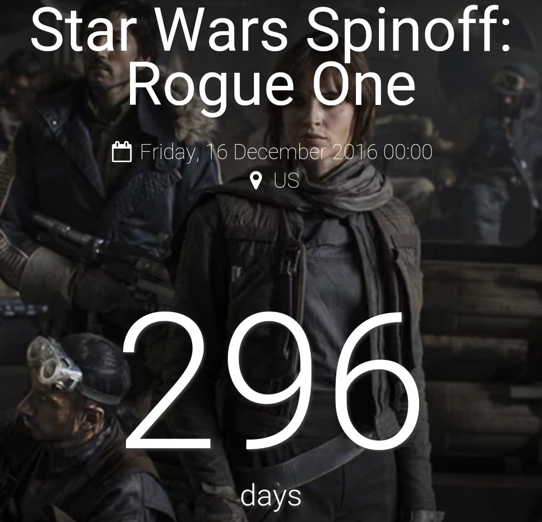 official_BB8's tweet photo. 296 days until Rogue One https://t.co/EUPLPywR3B