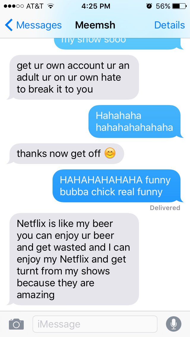 hkfourtyseven's tweet photo. When little sis tries to get you off Netflix...I am dying 😂😂😂😂 #netflixislikemybeer https://t.co/YPn2agiPxC