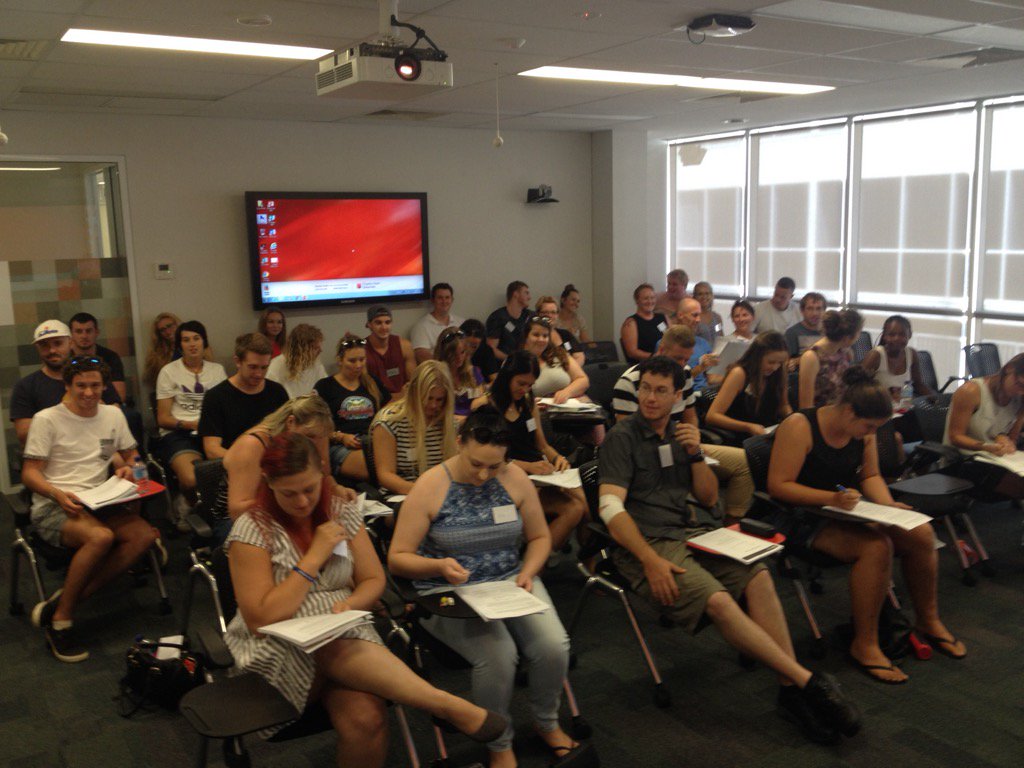 AckerJoe's tweet image. New paramedic students at 0-week festivities in Port Macquarie @CharlesSturtUni @phillipebbs @TaniaOzCan