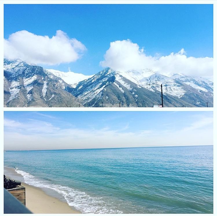 LuxuryPRGal's tweet photo. Top: Where @Jkirk22 had lunch today: #SaltLakeCity #Utah | Bottom: Where I had lunch today: #Malibu! #SandVsSnow 😂😂😂 https://t.co/AwWkg1RLZ6