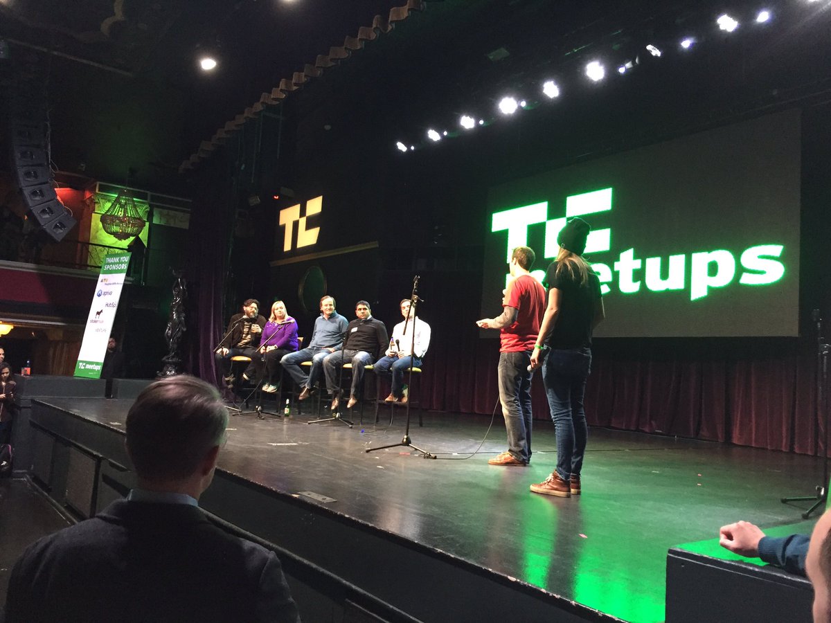 VentureFizz's tweet photo. Solid pitch by @ethanbernstein of @getfreebird #tcmeetup https://t.co/p3pDaK1Fgz