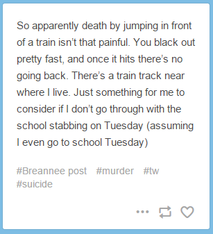 mahaaaay's tweet photo. Some tumblr posts from the girl who committed the stabbing's at Dunbarton HS in Pickering.. https://t.co/whOfO7F14t