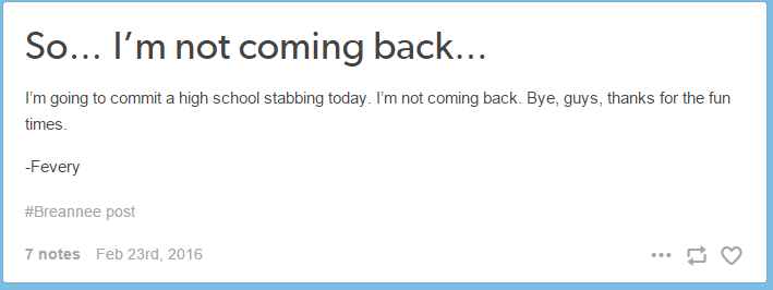 mahaaaay's tweet photo. Some tumblr posts from the girl who committed the stabbing's at Dunbarton HS in Pickering.. https://t.co/whOfO7F14t