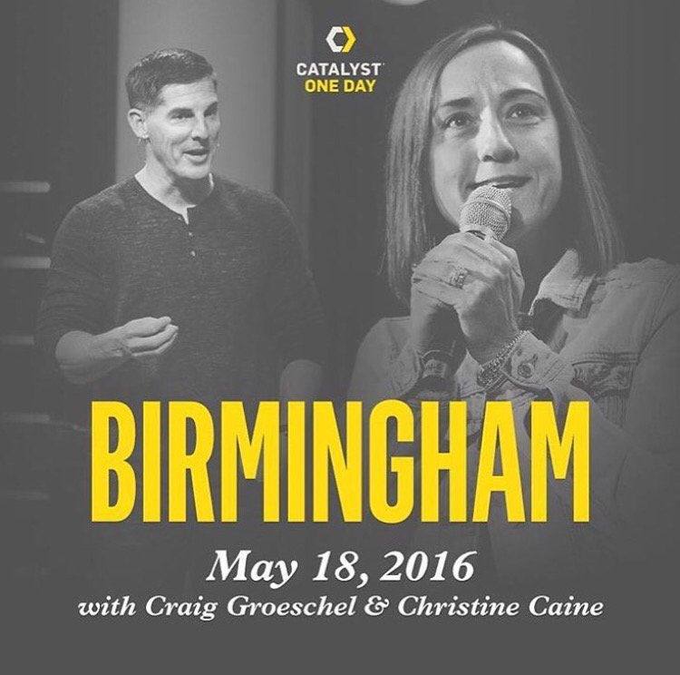 PropelGroups's tweet photo. Exciting news:  Catalyst One Day with @craiggroeschel &amp; @christinecaine coming to Bham on May 18th https://t.co/sxaOhJNh8u