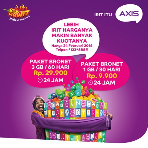 XLKBS's tweet photo. Paket #RabuRawit 24 Februari!
Paket BRONET 3GB 60 hari/24 jam Rp 29,900
Paket BRONET 1GB 30 hari Rp 9,900 https://t.co/CfgRYSbGkJ