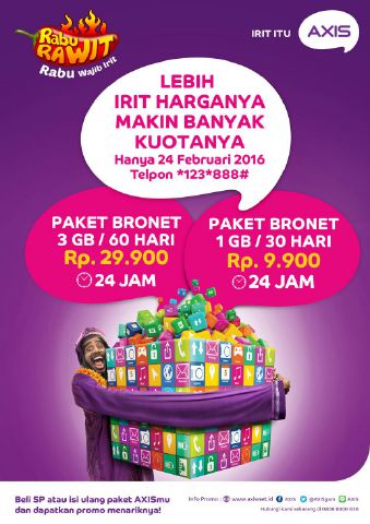 TelemegaSubang's tweet photo. Paket#RabuRawit 24 Februari!
Paket BRONET 3GB 60hr 24  Rp 29,900
Paket BRONET 1GB 30 hari Rp 9,900
Hubungi *123*888# https://t.co/hBTwvYaYRA