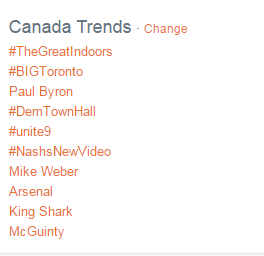 Schneiders's tweet photo. And we're #1! Thanks Canada! #TheGreatIndoors https://t.co/KDVodCwpoI