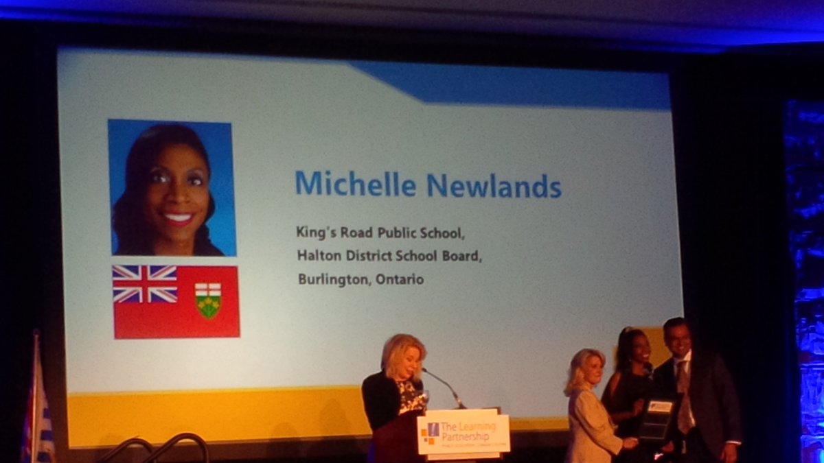 Michelle's big moment @KingsRoadHDSB #OutstandingPrincipal @TLPCanada <a href="/HaltonDSB/">HDSB</a>