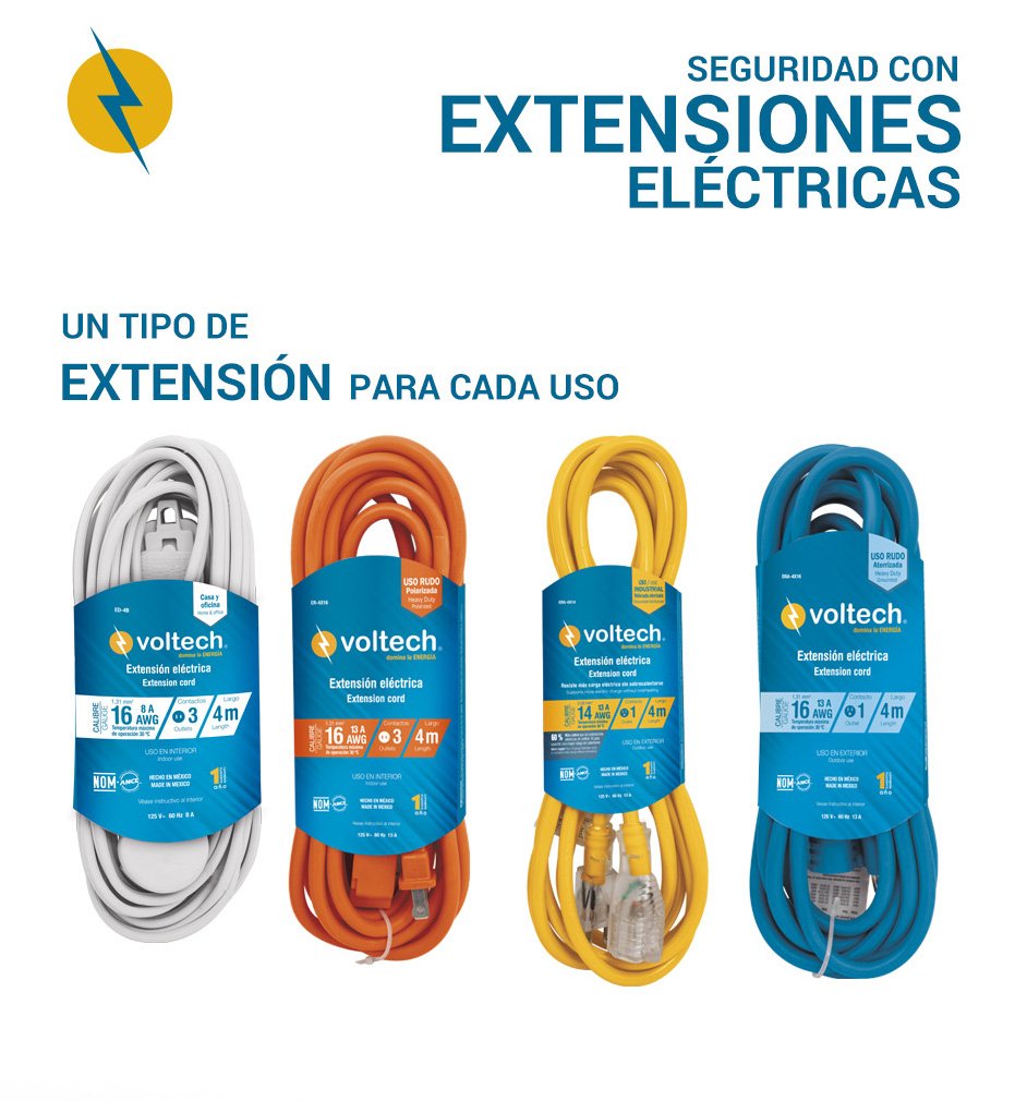 VolteckMx's tweet photo. A tu medida, a tu gusto y la seguridad que tu necesitas. #DominaLaEnergía con las Extensiones Eléctricas #Voltech https://t.co/KarpmZeNsK