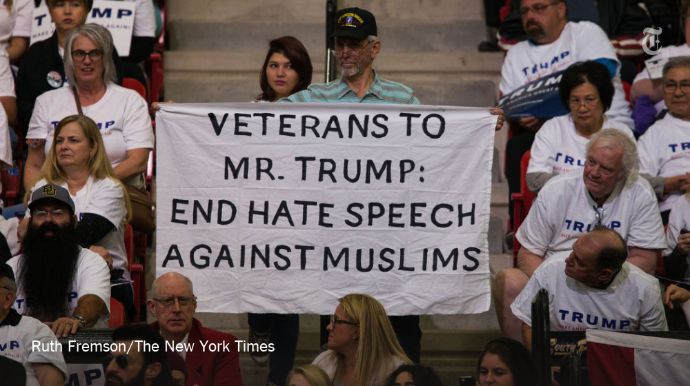 NicholsUprising's tweet photo. "Veterans to Mr. Trump: End Hate Speech Against Muslims."
https://t.co/MS3beNJAT1