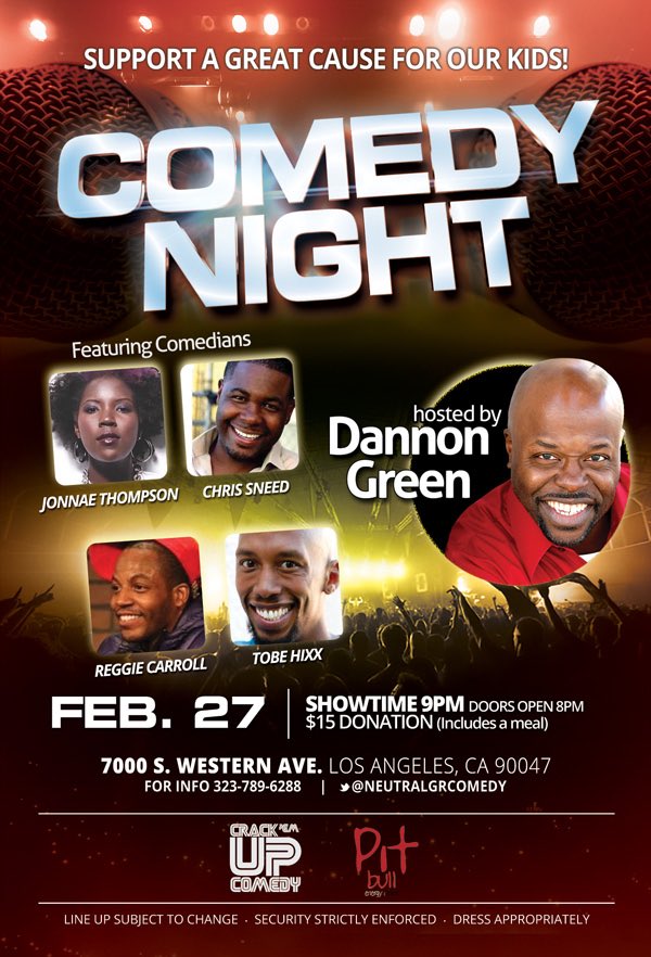 NeutralGRComedy's tweet photo. This Saturday night!!! 9pm S.LA Great comedy, great cause, let's laugh!!! #neutralgroundscomedy #crackemupcomedy 😜😜 https://t.co/VjJ3823JGW