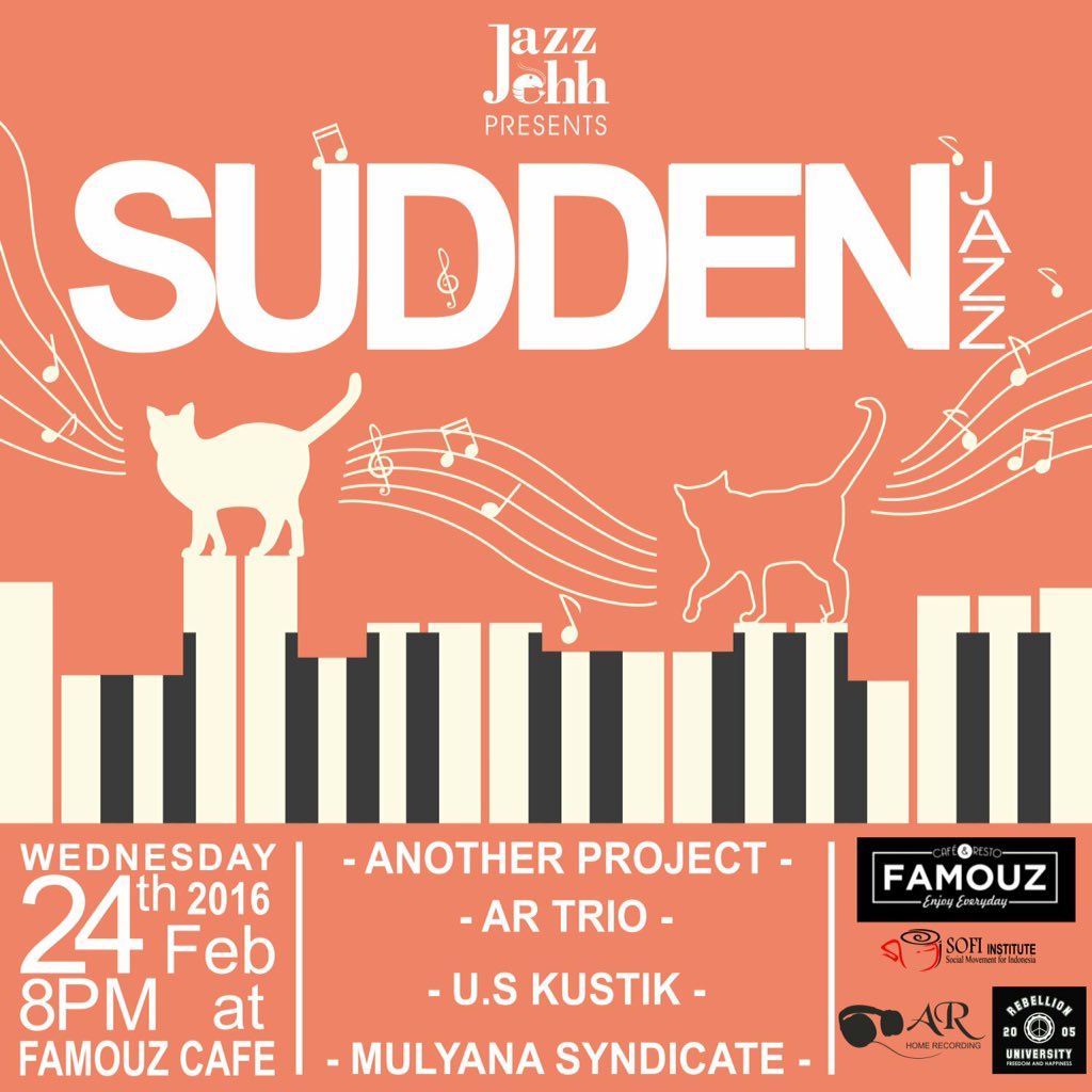 malam ini di <a href="/famouzcafe/">Famouz Cafe Cirebon</a>, sudden jazz! mulai pukul delapan. kedatangan kawan lama <a href="/ANTHRPRJCT/">ANOTHER PROJECT</a>