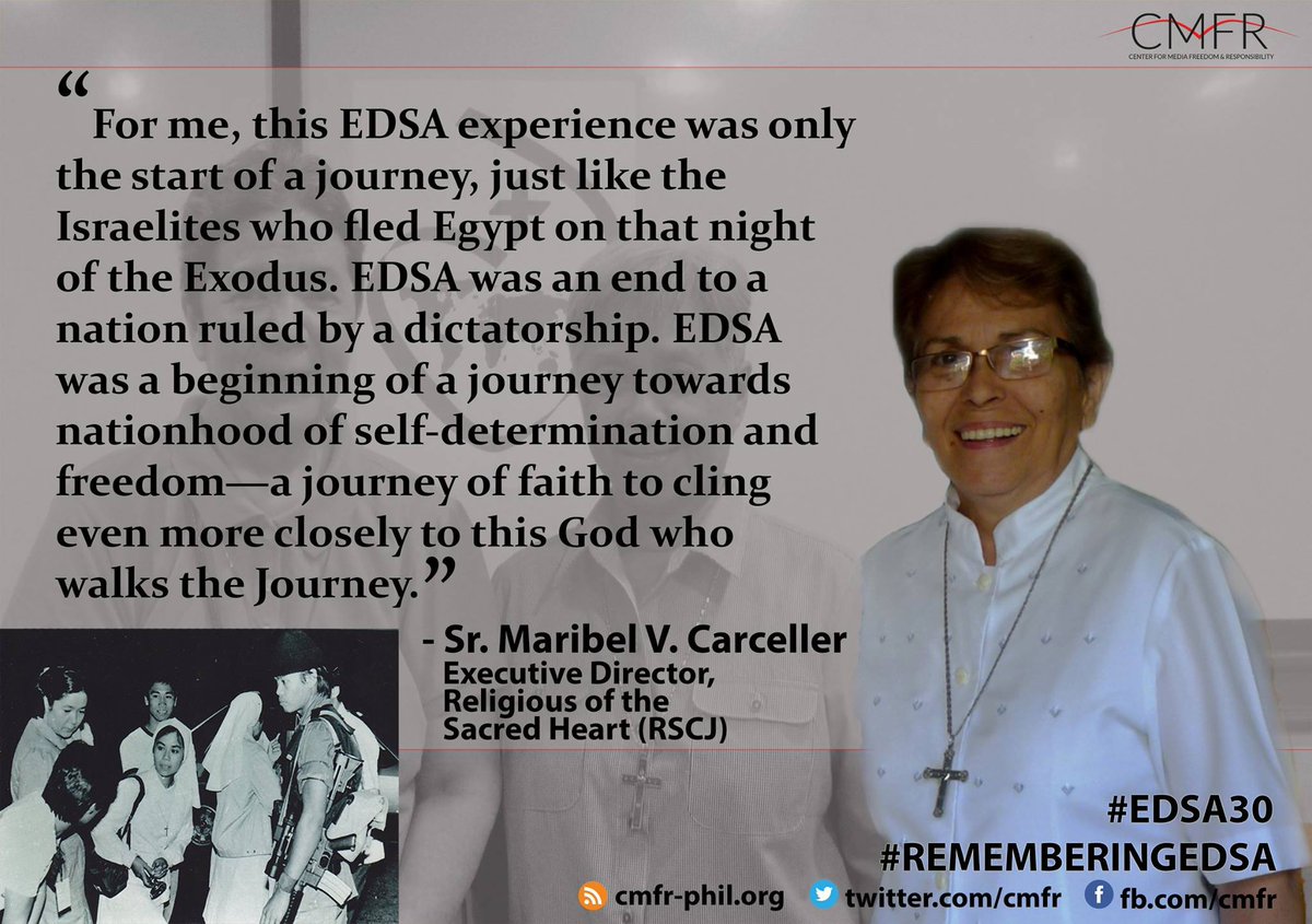 cmfr's tweet photo. For #EDSA30, CMFR asked several people what they have learned from it. https://t.co/CvgrEHH8as #RememberingEDSA https://t.co/sLCN3UrdTR