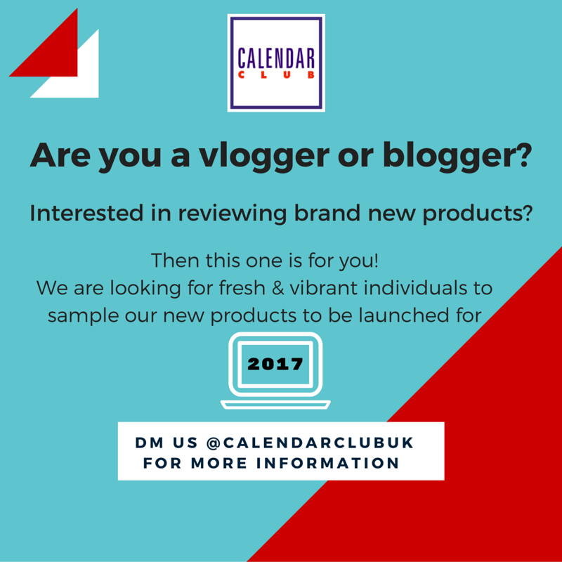 CalendarClubUK's tweet photo. We have so many awesome new 2017 brands & products! Get involved & DM us! #productreviews #blogopportunity #vlog https://t.co/2BTXKC5nR2